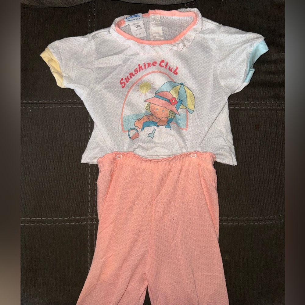 Vintage Carter’s 3T snap outfit Sunshine Club